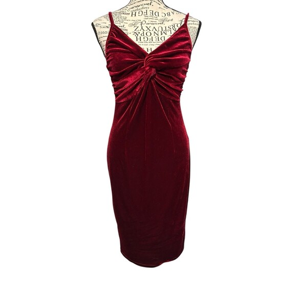 Unbranded Garnet Maroon velvet Mini Dress Sz Small Whimsygoth Y2K Holiday Fairy - Picture 1 of 8